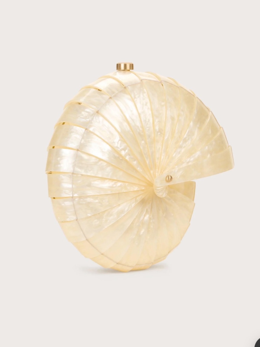 Cult Gaia Sirena Shell Acrylic Rounded Seashell Clutch in Ivory $398 MSRP - Picture 5 of 13
